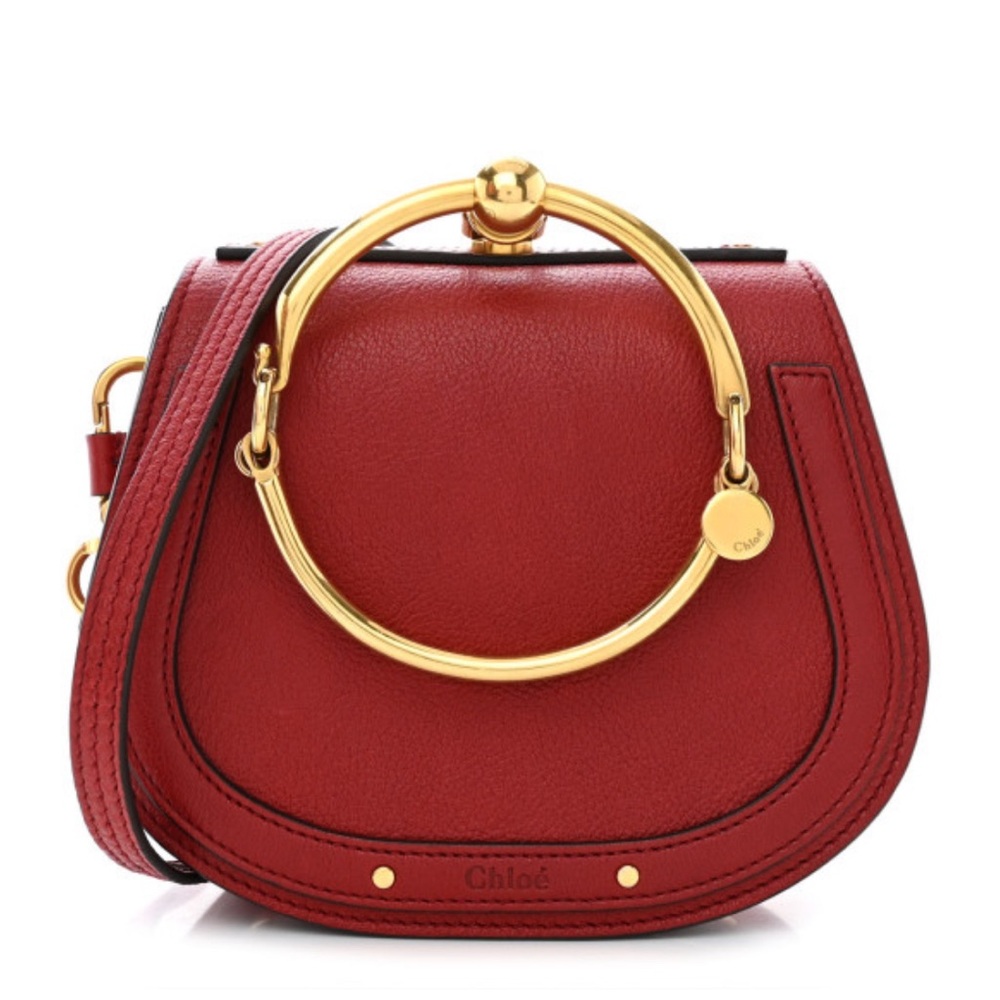 CHLOE  Calfskin Suede Small Nile Bracelet Bag Sepia Red. Brand New with Tags